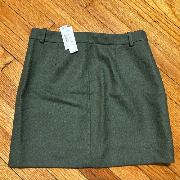J.CREW Women's Motorcycle-Style Wool Mini Lined Skirt Loden Green Sz 2 NWT - Picture 7 of 10